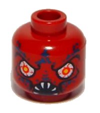 LEGO onderdeel Minifigure, Head Alien with Bloodshot Eyes and White Fangs Pattern 3626pb0400