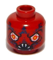 LEGO onderdeel Minifigure, Head Alien with Bloodshot Eyes and White Fangs Pattern (3626pb0400)