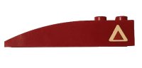 LEGO part Slope, Curved 6 x 1 with Dark Red Triangle with Tan Border Pattern Model Right Side (Sticker) - Set 7296 42022pb34R