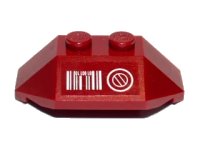LEGO onderdeel Wedge 2 x 4 Triple with White Stripes and Circle Pattern (Sticker) - Set 7705 47759pb04