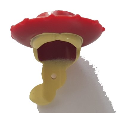 LEGO part Minifigure, Hair Combo, Hat with Hair, Bright Light Yellow Long Braid with Hole for Pin on Back, Wide Cowboy Hat Pattern (BAM) (49516pb03)