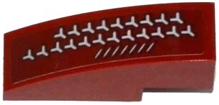 LEGO onderdeel Slope, Curved 3 x 1 with Light Bluish Gray Y-Shaped Pattern Model Right Side (Sticker) - Set 75135 (50950pb099R)