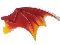 LEGO part Dragon Wing 19 x 11 with Marbled Orange Trailing Edge Pattern 51342pb02