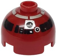 LEGO part Brick, Round 2 x 2 Dome Top with Silver and Black Pattern (R4-P17) 553px4