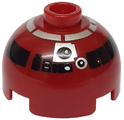 LEGO onderdeel Brick, Round 2 x 2 Dome Top with Silver and Black Pattern (R4-P17) (553px4)