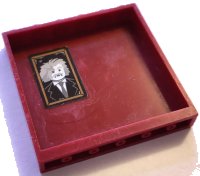 LEGO part Panel 1 x 6 x 5 with Black and White Portrait Picture of Male in Suit and Tie in Gold Frame Pattern (Sticker) - Set 70425 59349pb358