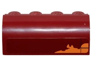 LEGO onderdeel Slope, Curved 2 x 4 x 1 1/3 with 4 Recessed Studs with Irregular Orange Patch Pattern (Sticker) - Set 75099 (6081pb020)
