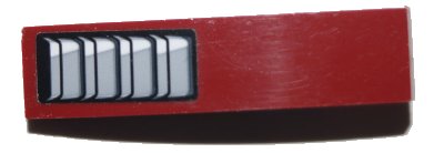LEGO onderdeel Slope, Curved 4 x 1 with Silver Vents Pattern (Sticker) - Set 60138 (61678pb124)