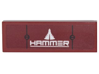 LEGO part Tile 1 x 3 with White 'HAMMER', Black Lines and 2 Screws Pattern (Sticker) - Set 76077 (63864pb053)