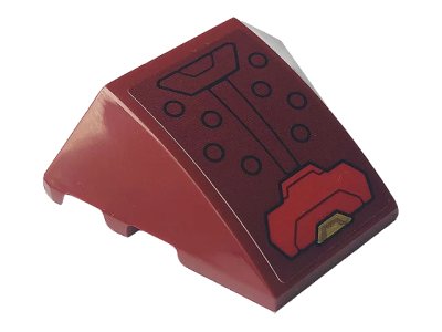 LEGO onderdeel Wedge 4 x 3 Triple Curved No Studs with Iron Man Hulkbuster Armor Pattern (Sticker) - Set 76164 (64225pb037)