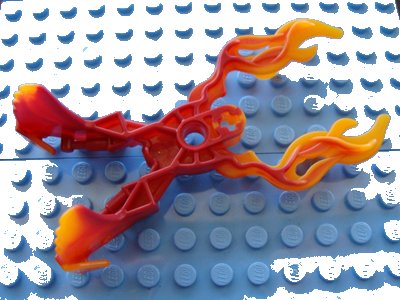 LEGO onderdeel Bionicle Weapon Fire Claw with Marbled Trans-Orange Pattern (64265pb01)