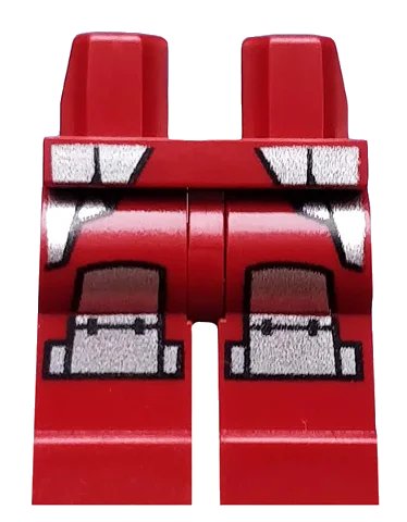 LEGO onderdeel Hips and Legs with Armor and Silver Knee Pads Pattern (970c00pb0234)
