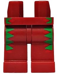 LEGO part Hips and Legs with Bright Green and Red Trim Pattern 970c00pb0290