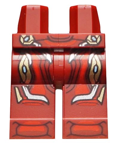 LEGO onderdeel Hips and Legs with Red and Gold Armor Pattern (970c00pb0792)
