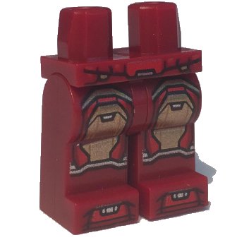 LEGO onderdeel Hips and Legs with Red and Gold Armor Panels Pattern (970c00pb1079)