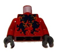 LEGO onderdeel Torso Atlantis Squid Pattern / Dark Red Arms / Dark Bluish Gray Hands 973pb0621c01