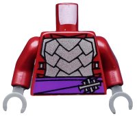 LEGO onderdeel Torso Armor with Dark Purple Belt with Silver Clasp Pattern / Dark Red Arms / Dark Bluish Gray Hands 973pb1368c01