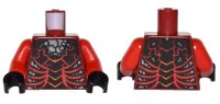 LEGO onderdeel Torso Nexo Knights Bare Chest with Dark Red Bones, Cracks and Silver Stones Pattern / Red Arms / Black Hands 973pb2439c01