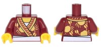 LEGO onderdeel Torso Robe with Ornate Gold Trim, Crabs and White Apron Pattern / Dark Red Arms / Yellow Hands 973pb2823c01