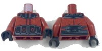 LEGO part Torso Alien Armor with Black Shoulders and Belt and Red Circuitry Pattern / Dark Red Arms / Black Hands 973pb2875c01