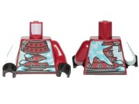 LEGO onderdeel Torso Ninjago Armor with Ice Spikes Pattern / Dark Red Arm Left / Light Aqua Arm Right / Black Hands 973pb3538c01