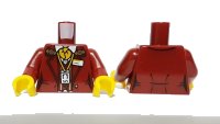 LEGO part Torso Female Jacket with Bright Light Orange Neck Scarf, Train Logo, Name Tag and ID Badge Pattern / Dark Red Arms / Yellow Hands 973pb3761c01