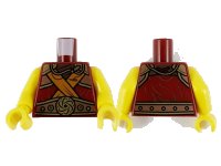 LEGO onderdeel Torso Gold and Copper Armor, Belt and Dark Orange Crossbelts Pattern / Yellow Arms / Yellow Hands 973pb4146c01