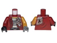 LEGO onderdeel Torso Jacket with Mechanical Shoulder Plate Armor Pattern / Pearl Gold Arm Left / Dark Red Arm Right / Dark Bluish Gray Hand Left / Black Hand Right 973pb4190c01