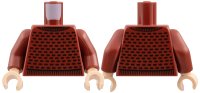 LEGO onderdeel Torso Crew Neck Sweater with Black Pattern / Dark Red Arms / Light Nougat Hands 973pb4461c01