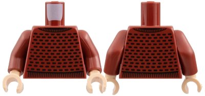 LEGO onderdeel Torso Crew Neck Sweater with Black Pattern / Dark Red Arms / Light Nougat Hands (973pb4461c01)