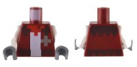 LEGO part Torso Pixelated Jacket with Dark Brown Trim, Red Bandana, and Silver Star over White Shirt Pattern / White Arms / Dark Bluish Gray Hands 973pb4846c01