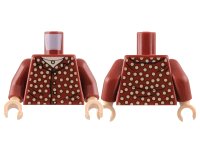 LEGO onderdeel Torso Shirt with Tan Polka Dots, Light Nougat Neck with Necklace Pattern / Dark Red Arms / Light Nougat Hands 973pb5172c01