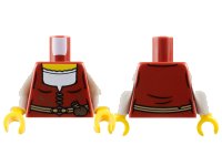 LEGO part Torso Vest / Dress Top over White Shirt, Yellow Neck and Dark Tan Belt with Dark Brown Pouch Pattern / White Arms / Yellow Hands 973pb5574c01