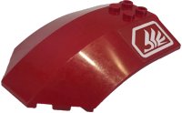 LEGO onderdeel Windscreen 8 x 6 x 2 Curved with White Quad Wing Pattern (Sticker) - Set 7714 x224pb016