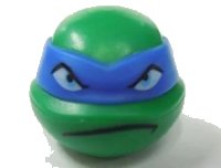 LEGO onderdeel Minifigure, Head, Modified Ninja Turtle with Blue Mask and Frown Pattern (Leonardo) 12607pb02