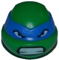 LEGO part Minifigure, Head, Modified Ninja Turtle with Blue Mask and Teeth Pattern (Leonardo) 12607pb04