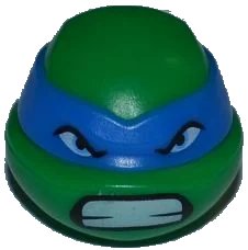 LEGO onderdeel Minifigure, Head, Modified Ninja Turtle with Blue Mask and Teeth Pattern (Leonardo) (12607pb04)