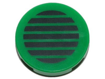 LEGO onderdeel Tile, Round 2 x 2 with Bottom Stud Holder with Black Grille Pattern (14769pb318)