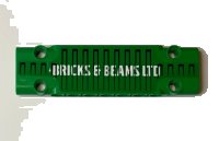LEGO part Technic, Panel Plate 3 x 11 x 1 with White ‘BRICKS & BEAMS LTD’ and Black Lines Pattern (Sticker) - Set 42052 15458pb034