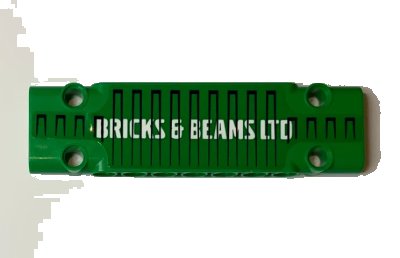LEGO onderdeel Technic, Panel Plate 3 x 11 x 1 with White ‘BRICKS & BEAMS LTD’ and Black Lines Pattern (Sticker) - Set 42052 (15458pb034)