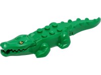 LEGO part Alligator / Crocodile with 20 Teeth with Yellow Eyes without White Glints Pattern with Light Bluish Gray Technic, Pin 1/2 18904c04pb01