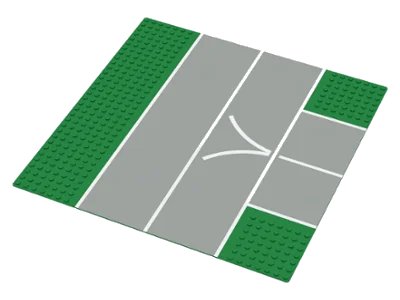 LEGO onderdeel Baseplate, Road 32 x 32 7-Stud T Intersection with Runway 'V' Narrow Pattern (2360px2)