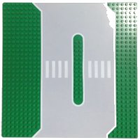 LEGO part Baseplate, Road 32 x 32 Service Station with Light Gray Surface, White Edge Lines and Crosswalk Pattern 2364px1