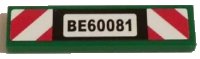 LEGO onderdeel Tile 1 x 4 with 'BE60081' and Red and White Danger Stripes Pattern (Sticker) - Set 60081 2431pb0373