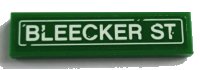 LEGO part Tile 1 x 4 with 'BLEECKER ST' Pattern (Sticker) - Set 76108 2431pb0630