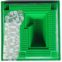 LEGO part Baseplate, Raised 32 x 32 with Ramp and Pit with Dark Gray and Light Gray Rocks Pattern 2552px6