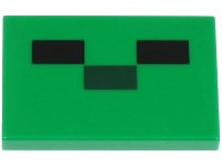 LEGO part Tile 2 x 3 with Pixelated Black Pattern (Minecraft Baby Zombie Face) 26603pb071