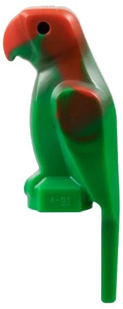 LEGO onderdeel Bird, Parrot with Large Beak with Marbled Red Pattern (27063pb02)