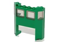 LEGO part Train Front 2 x 6 x 5 1/3 with 1 x 4 x 2 Cutout and Window with Molded Trans-Brown Glass Pattern 2924bpb02