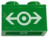LEGO part Brick 1 x 2 with White Train Logo Large Pattern (Sticker) - Sets 4511 / 10158 3004pb092